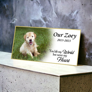 Pet Memorial Plaque, Personalized Photo Commemorative Urn Plaque