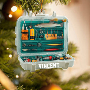 Personalized Fishing Tackle Box Christmas Ornament, Gift For Fishing Lovers