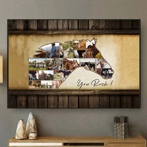 Personalized Custom Horse Picture Wall Art Gifts - Horse Photo Collage Gift For Horse Lover