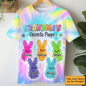 Personalized Easter Tie Dye Style T Shirt For Grandma