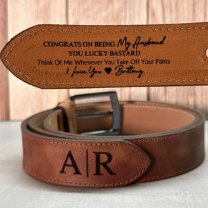 Personalized Leather Belt Anniversary Handmade Belt Gift for Boyfriend Husband