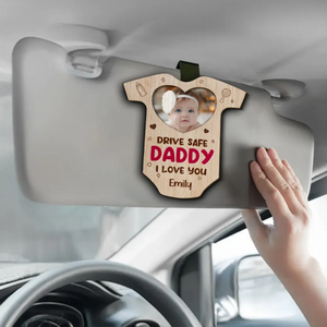 Personalized Custom Photo Car Visor Clip - Drive Safe Love You