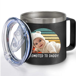 Dog Cat Vintage Retro Photo - Personalized 14oz Stainless Steel Tumbler With Handle