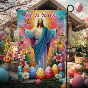 Personalized He Is Risen Resurrection of Jesus Easter Day Flag,God Sympathy Gifts-Loss Family