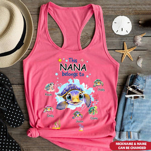 This Grandma Belongs to Cute Ocean Turtles Personalized Tank Top