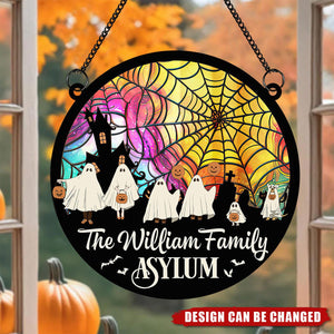 Personalized Halloween Window Hanging Suncatcher Ornament - The Asylum