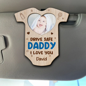 Personalized Custom Photo Car Visor Clip - Drive Safe Love You