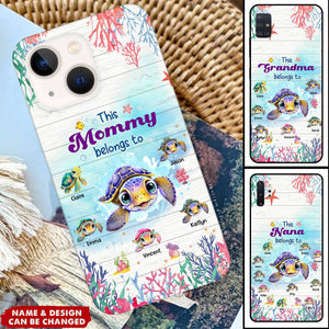 Personalized This Grandma belongs to Cute Ocean Turtles Phone Case