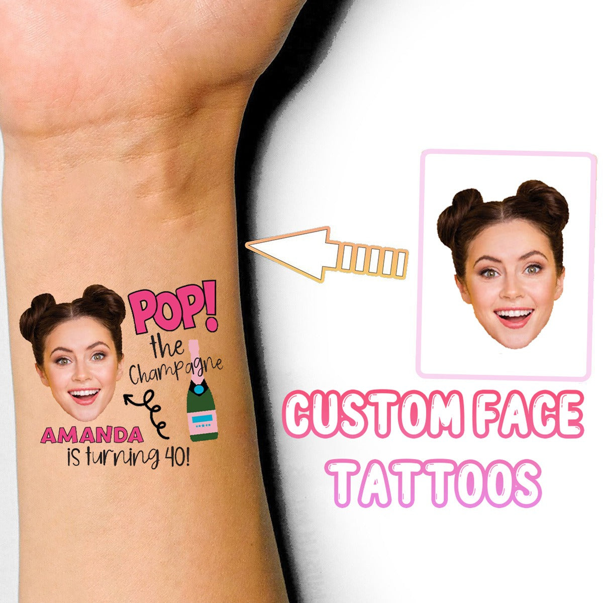 Personalized Temporary Tattoo for All Party with Face