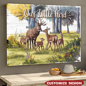 Deer Love Herd Our Little Herd Family Personalized Poster