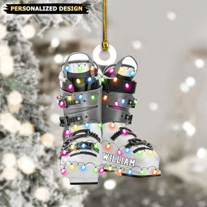 Personalized Skiing Shoes Christmas Ornaments - Gift For Skiing Lovers