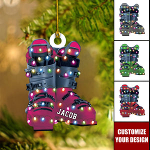 Personalized Skiing Shoes Christmas Ornaments - Gift For Skiing Lovers