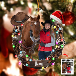 Custom Photo Gifts For A Horse Lovers Christmas Ornament