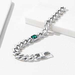 Personalized Cuban Link Birthstone Bracelet For Men Women