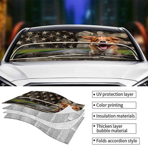 Personalized Dog & Cat  Auto Windshield Sunshade, Car Window Protector - Gift For Pet Lovers