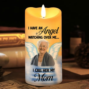 I Have An Angel Watching Over Me - Personalized Memorial Led Candle