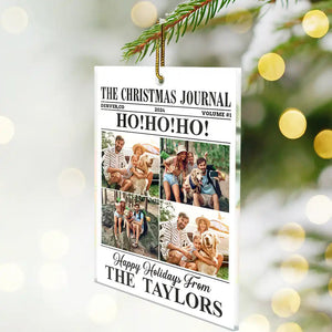 Custom Photo The Christmas Journal What A Year For Family And Friends - Personalized Acrylic Ornament