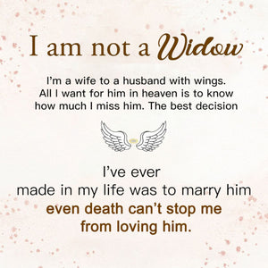 Personalized Circle Wings Memorial Ring - I am not a Widow, I am a wife to a husband with wings