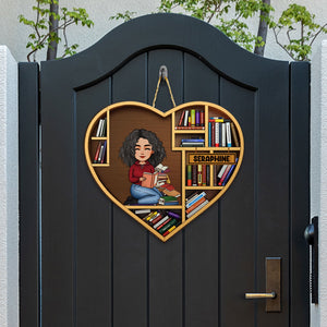 Personalized Custom Shaped Wood Sign For  A Girl Who Loves Books ,Book Lover