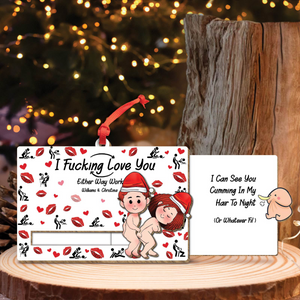 Couple I Love You Personalized Wooden Slider Ornament