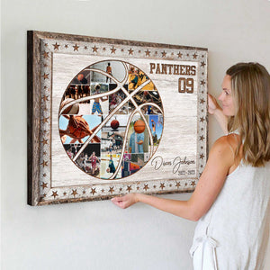 Custom Basketball Photo Collage Canvas, Team Photo Collage, Sports Gifts