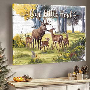 Deer Love Herd Our Little Herd Family Personalized Poster