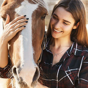 Personalized Horse Breed Necklace with Cursive Name