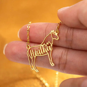 Personalized Horse Breed Necklace with Cursive Name