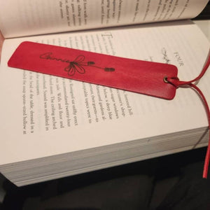 Personalized Birth Flower Custom Name Leather Bookmark Gifts for Readers