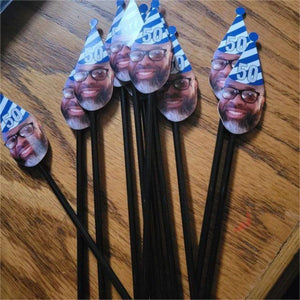 Personalized Drink Stirrers With Face Party Decorations