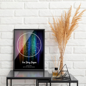 Personalized Star Map LGBTQ Rainbow Canvas Print - Custom Star Map by Date