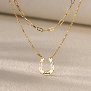 Personalized Horseshoe Name Necklace