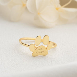 Personalized Gift For Pet Lovers Paw Print Ring