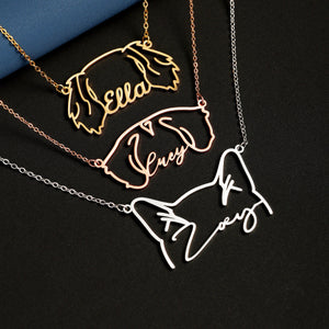 Personalized Cute Dog Cat Breed Ears Necklace