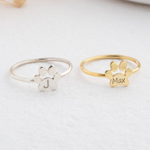 Personalized Gift For Pet Lovers Paw Print Ring