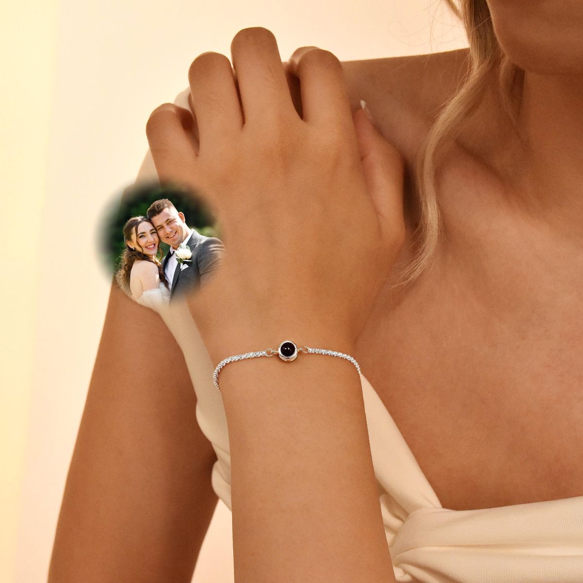 Personalized Photo Projection Bracelet,Couple Bracelet,Photo Memorial Bracelet,Gift for Her