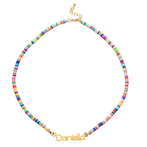 Personalized Kids Name Necklace with Rainbow chain