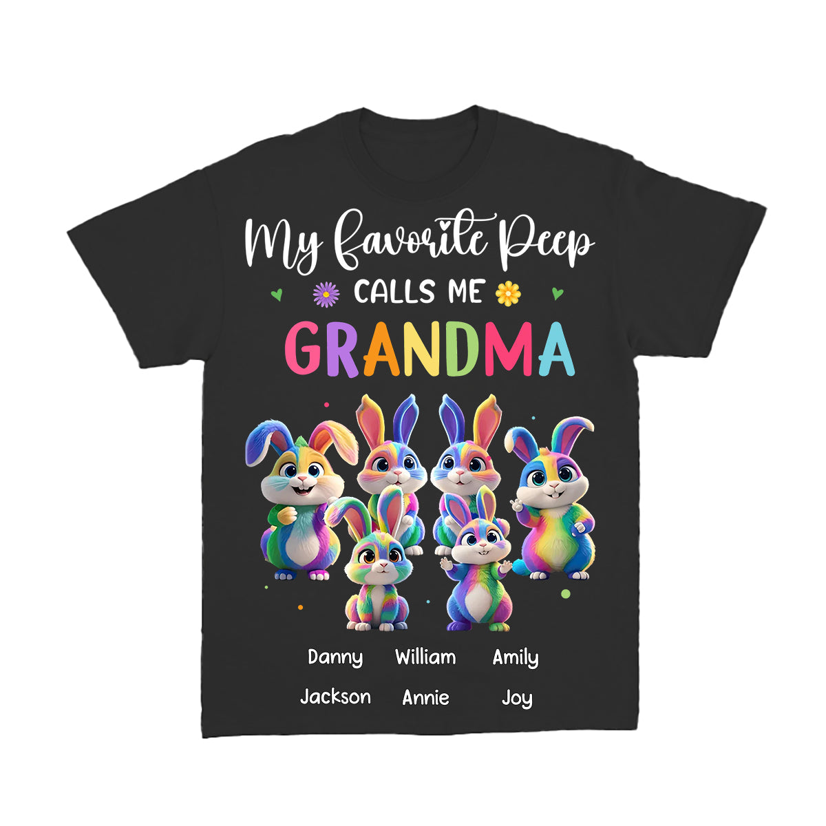 Personalized Grandma's Favorite Bunny Easter Day Pure Cotton T-Shirt