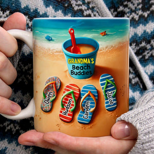 Summer Flip Flop Grandma's Beach Buddies Personalized Mug