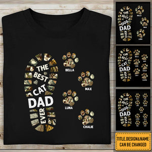 Personalized T-Shirt Dog Dad Foot Print Shirt