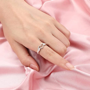 To My Daughter, S925 Silver I will be there for you Heart Gesture Ring