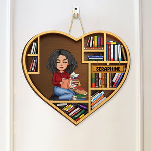 Personalized Custom Shaped Wood Sign For Book Lovers, Just A Girl Who Loves Books