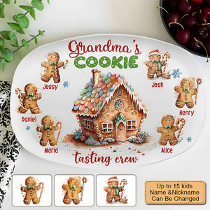 Personalized Custom Platter Christmas Gift For Grandma Mom Family Members-Grandma's Cookie Tasting Crew