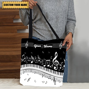 Classic Piano & Music Score Personalized Tote Bag