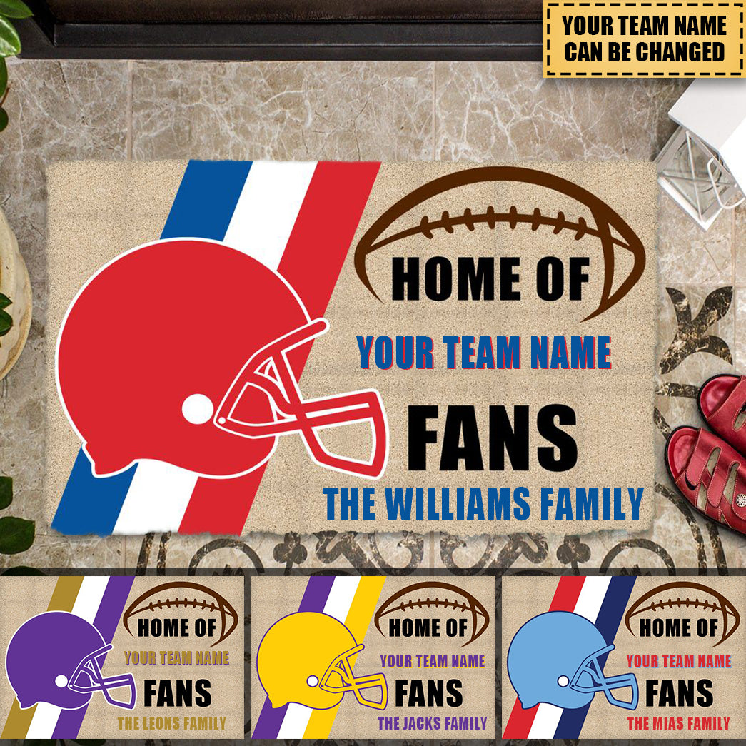 Home Of American Football Fans - Personalized Door Mat - Custom Team