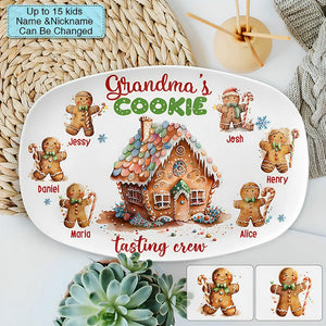 Personalized Custom Platter Christmas Gift For Grandma Mom Family Members-Grandma's Cookie Tasting Crew