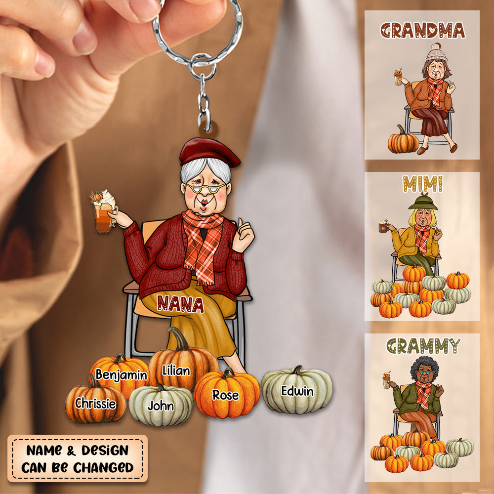 Personalized Grandma's Farm Fresh Pumpkin Acrylic Keychain