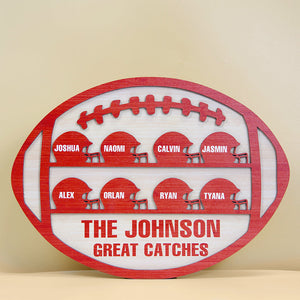 Personalized Great Catches American Footbal-Layered Wood Sign Stand Gift For Football Lovers