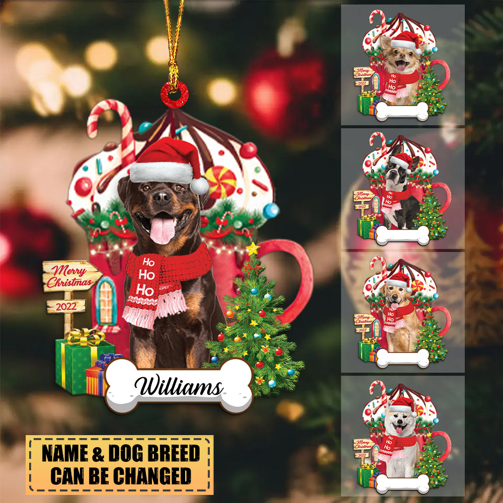 Personalized Dog Lovers Christmas-Two Sided Ornament