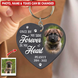 Once By My Side Forever In My Heart Personalized Memorial Keychain